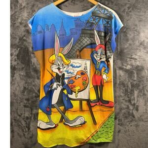 Amanda Payne x Looney Tunes VTG 1986 Painting the Town AOP Nightshirt/T-Shirt LG